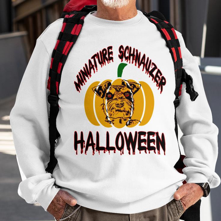 Miniature Schnauzer Halloween On All Hallows Night Sweatshirt Gifts for Old Men