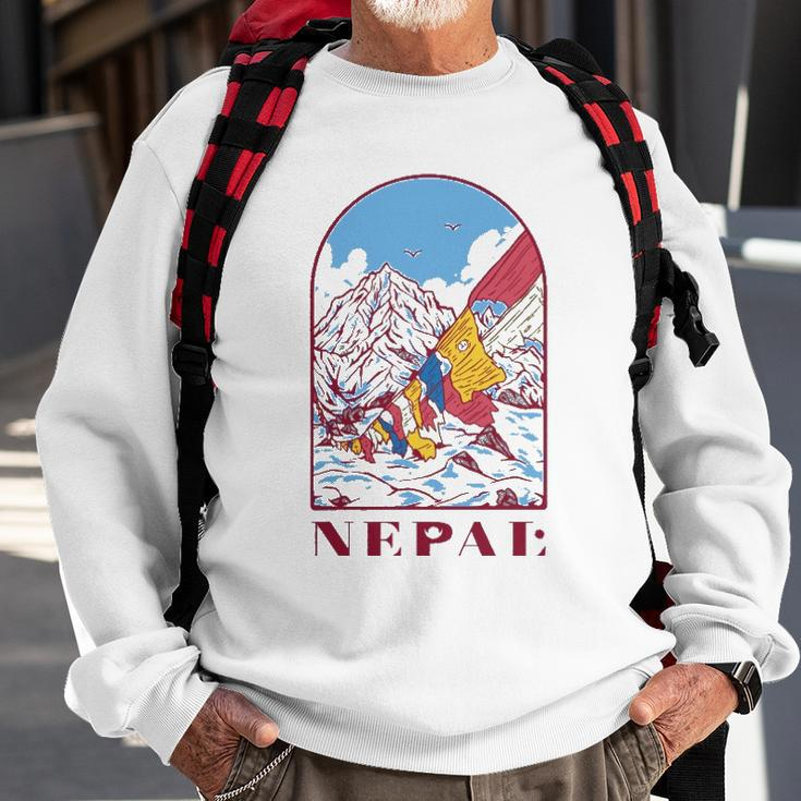 Nepal Himalayan Mountain Prayer Flags Sweatshirt Gifts for Old Men