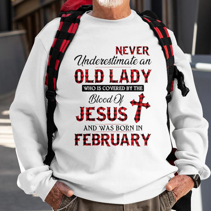 Never Underestimate An Old Lady Who Is Covered By February Sweatshirt Gifts for Old Men