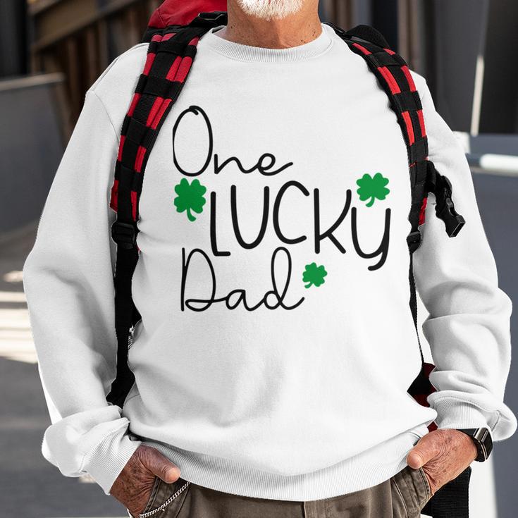 One Lucky Dad Funny St Patrick Day Sweatshirt Gifts for Old Men