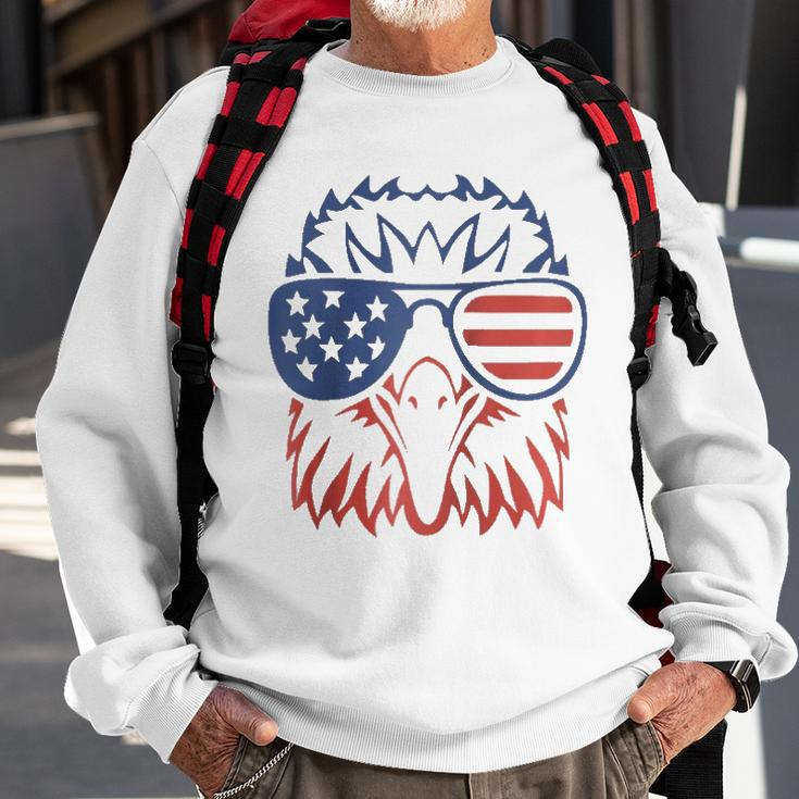 Patriotic Eagle 4Th Of July Usa American Flagraglan Baseball Sweatshirt Gifts for Old Men
