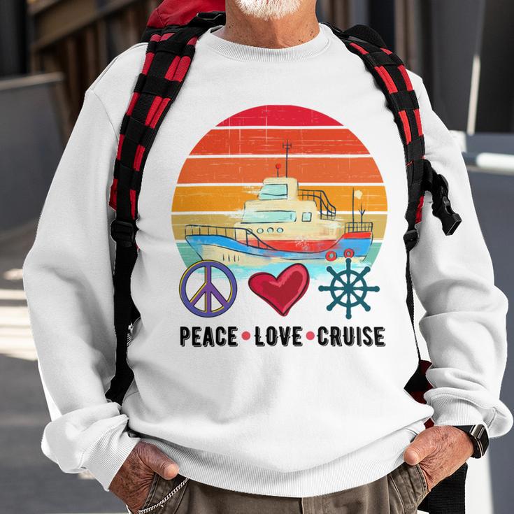 Peace Love Cruising Family Cruise Vacation Matching Gift Sweatshirt Gifts for Old Men