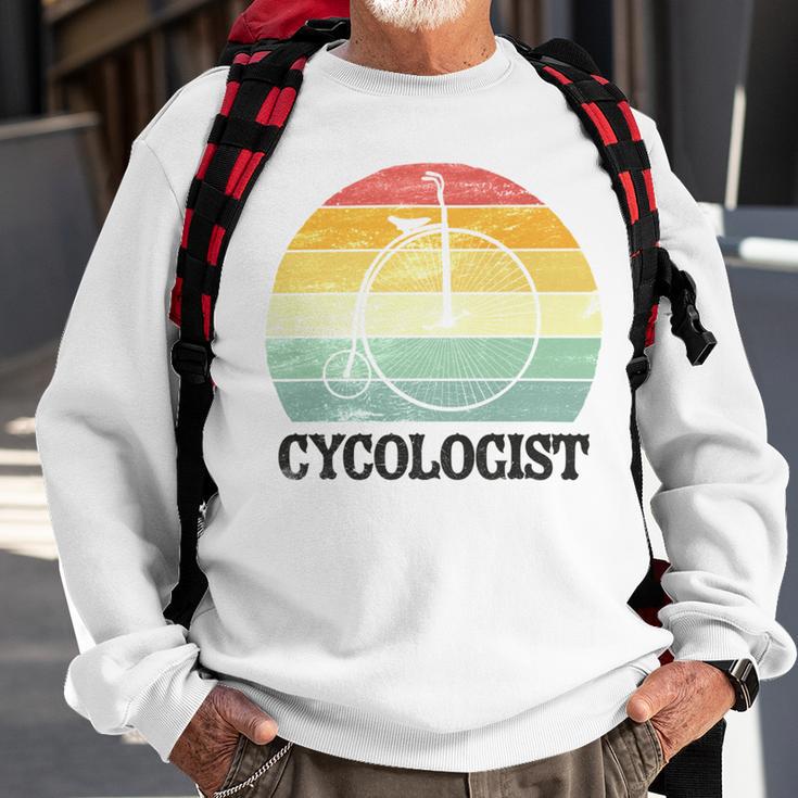 Penny Farthing Cycologist Funny Vintage Biking Cyclogist Cyclist Cycling Road Bike Mtb Sweatshirt Gifts for Old Men