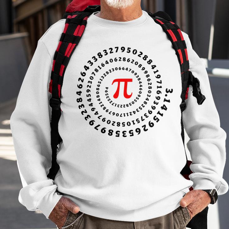 Pi Π Spiral Science Mathematics Math Irrational Number Sequence Sweatshirt Gifts for Old Men