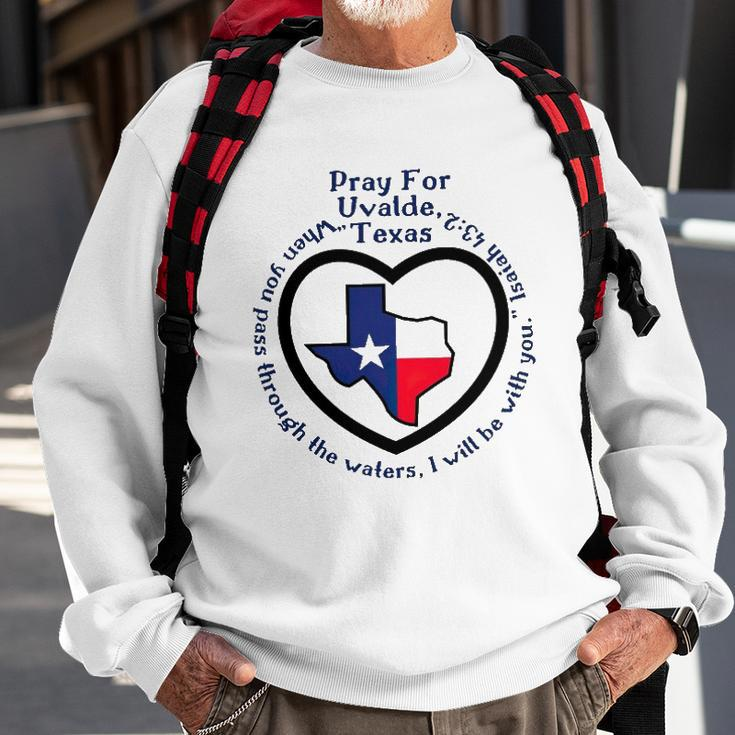 Prayers For Texas Robb Elementary Uvalde Texan Flag Map Sweatshirt Gifts for Old Men