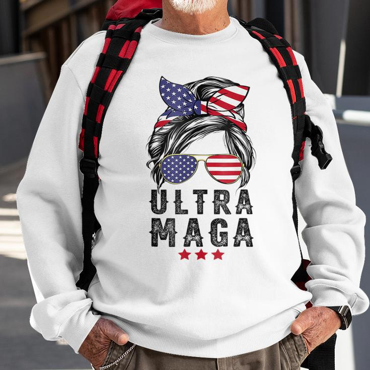 Pro Trump Ultra Mega Messy Bun V2 Sweatshirt Gifts for Old Men