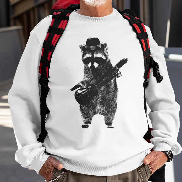 Raccoon Wielding Ukulele Sweatshirt Gifts for Old Men