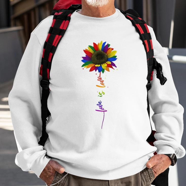Rainbow Sunflower Love Is Love Lgbt Gay Lesbian Pride Sweatshirt Gifts for Old Men
