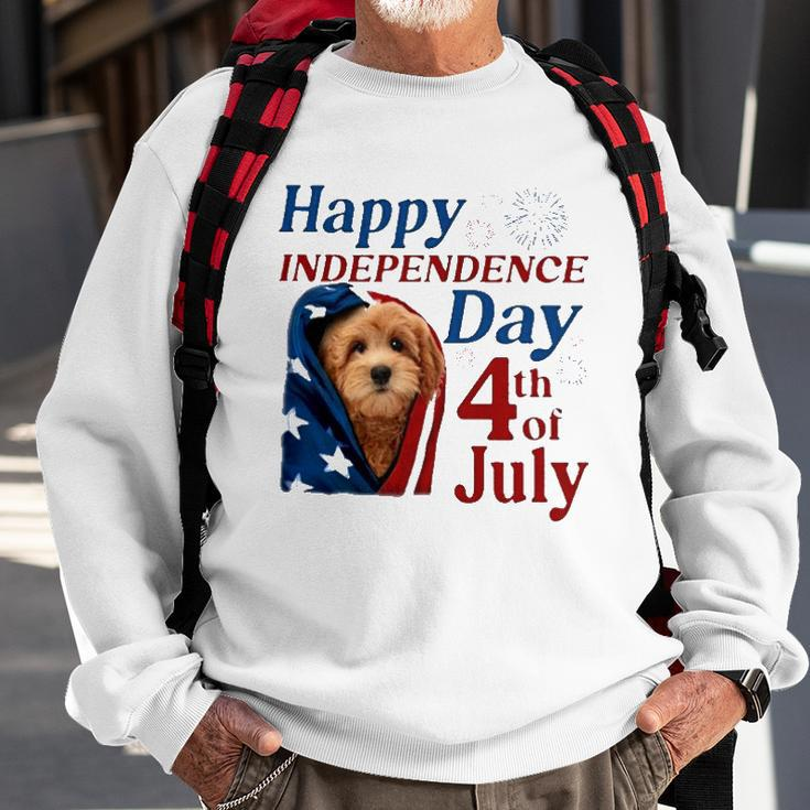 Red Goldendoodle Happy Independence Day 4Th Of July American Flag Sweatshirt Gifts for Old Men