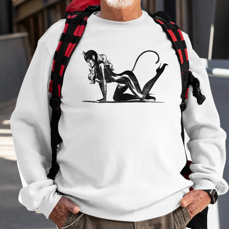 Sexy Catsuit Latex Black Cat Costume Cosplay Pin Up Girl Sweatshirt Gifts for Old Men