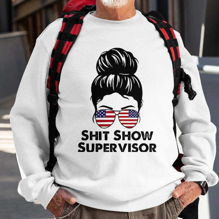 Shit Show Supervisor Funny Mom Dad Boss Manager Teacher Sweatshirt Gifts for Old Men