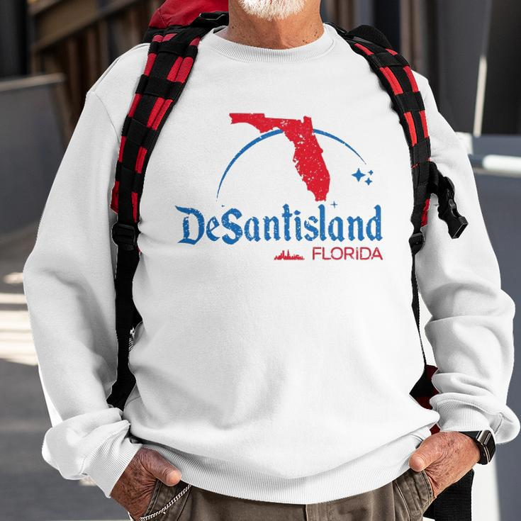 State Of Liberty Florida Map Fl Flag Desantisland Sweatshirt Gifts for Old Men