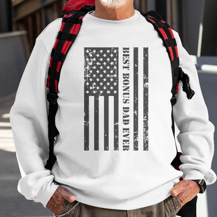 Stepfather Gifts Best Bonus Dad Ever Fathers Day Flag Gift Sweatshirt Gifts for Old Men