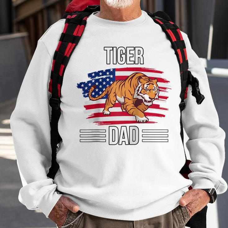 Tiger Us Flag 4Th Of July Fathers Day Tiger Dad Sweatshirt Gifts for Old Men