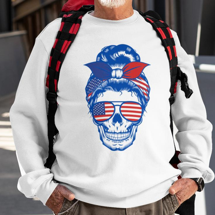 Ultra Maga Red White Blue Skull Sweatshirt Gifts for Old Men