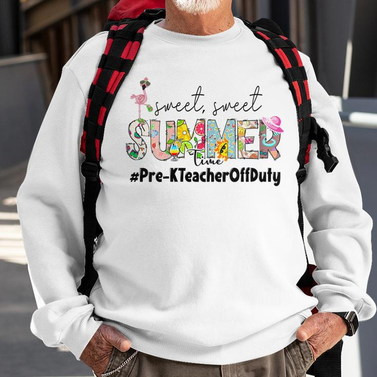 Womens Sweet Summer Time Pre-K Teacher Off Duty Last Day Of School Sweatshirt Gifts for Old Men
