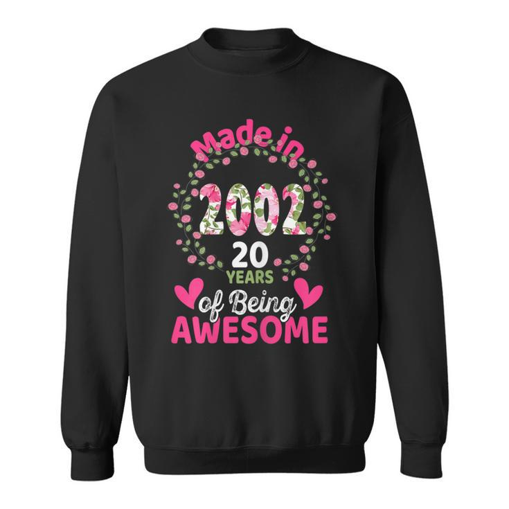20 Years Old 20Th Birthday Born In 2002 Women Girls Floral  Sweatshirt