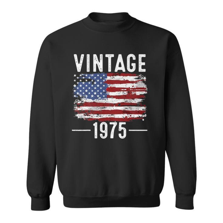 47Th Birthday Usa Flag Vintage American Flag 1975 Birthday Sweatshirt