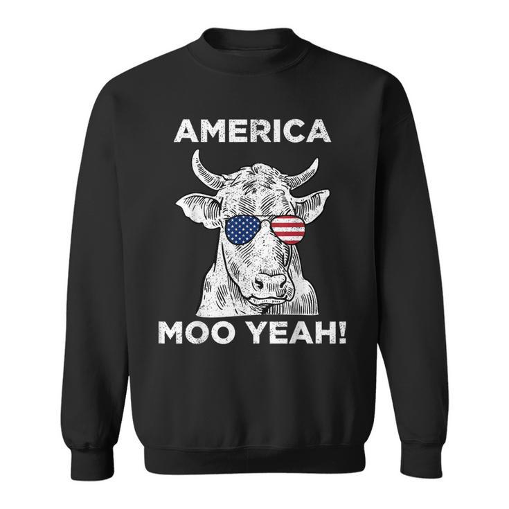 4Th Of July Funny Moo Yeah Cow Glasses T  Boys Girls Us Sweatshirt