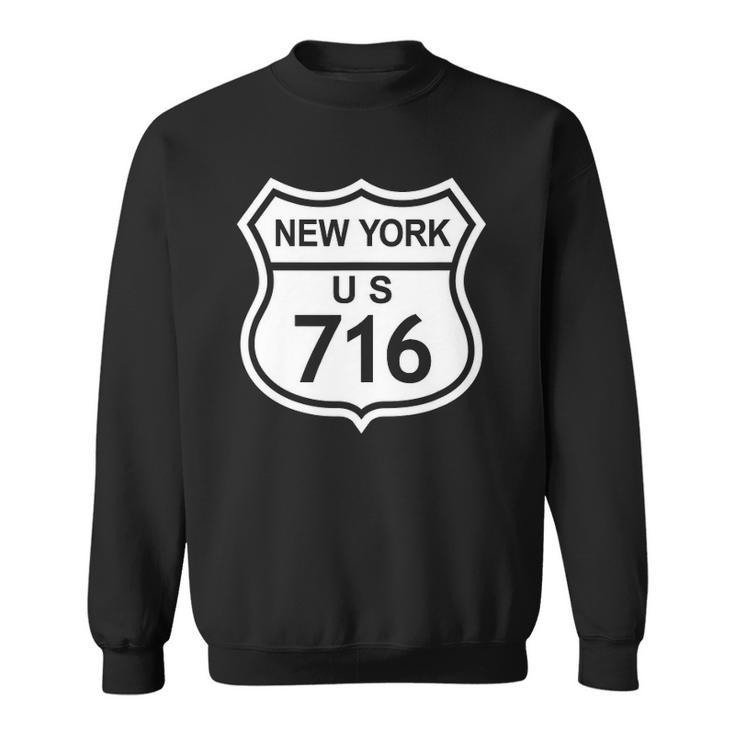 716 New York Area Code Ny Highway Home State Gift Sweatshirt