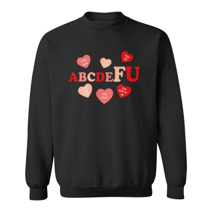 AbcDeFu Valentines Retro Funny Hearts Valentine Candy Sweatshirt