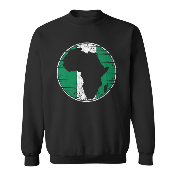 Africa Vintage Retro Map Nigeria Nigerian Flag Sweatshirt