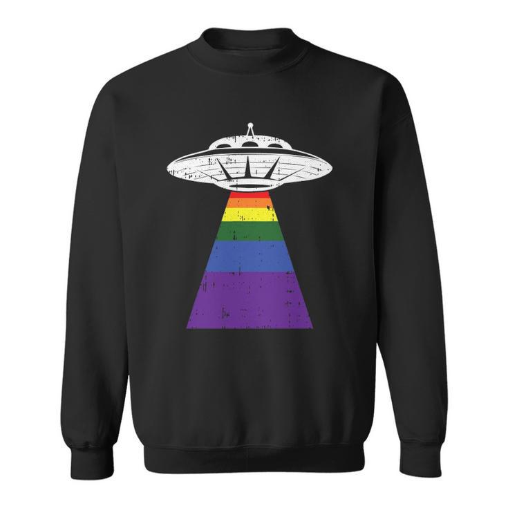 Alien Abduction Gay Pride Lgbtq Gaylien Ufo Proud Ally Sweatshirt