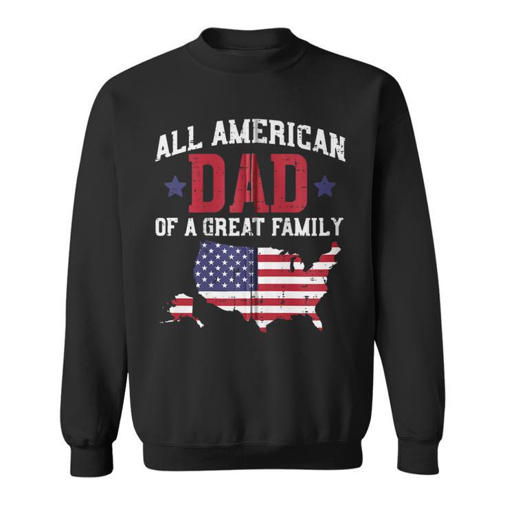 All American Dad Usa Flag 4Th Of July Fourth Patriot Men Zip  Sweatshirt