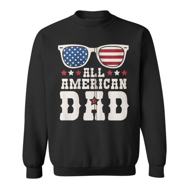 All American Dad Usa Flag Fathers 4Th Of July Day Funny Gift Zip Sweatshirt