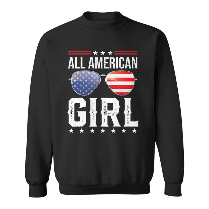 All American Girl Matching Family Fourth 4Th Of July Sweatshirt