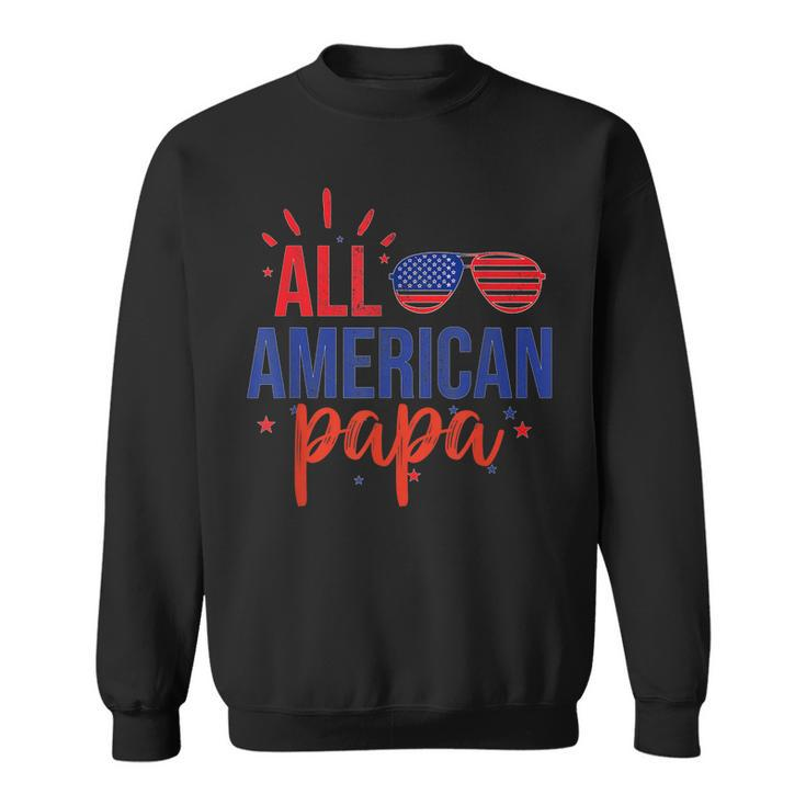 All American Papa 4Th Of July Sunglasses Family  Sweatshirt