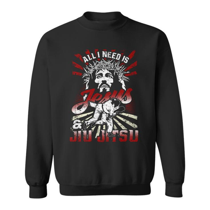 All I Need Is Jesus And Jiu Sitsu Combat Sport Dd Sweatshirt
