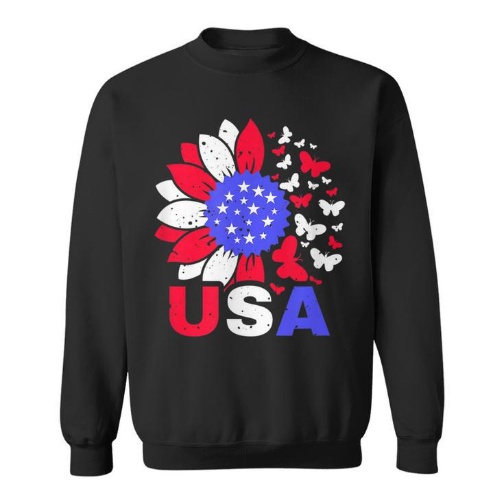 American Flag 4Th Of July Proud Usa Flower Girl  Sweatshirt