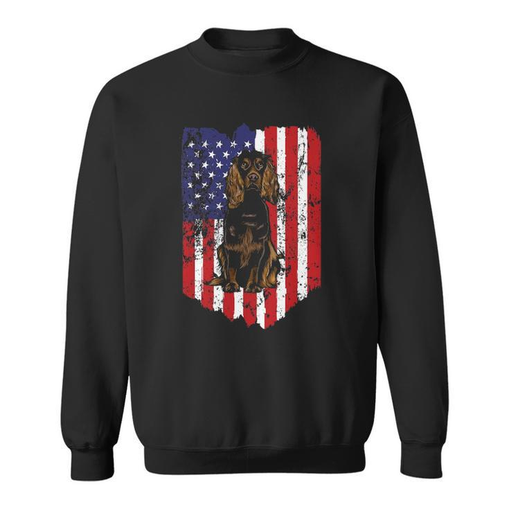 American Flag Boykin Spaniel 4Th Of July Usa Sweatshirt