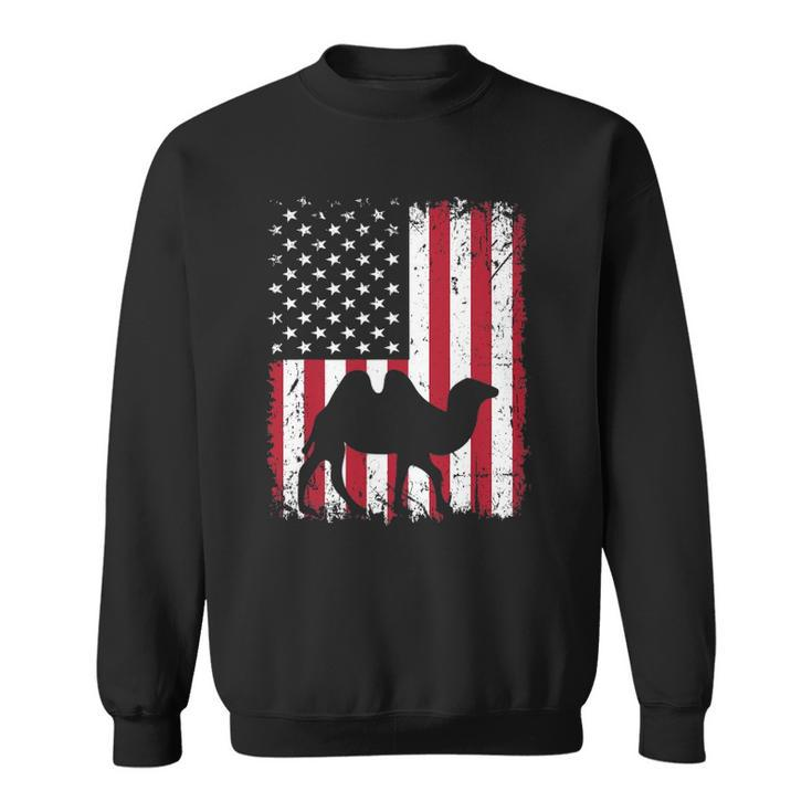 American Flag Camel Animal Vintage 4Th Of July Gift Sweatshirt