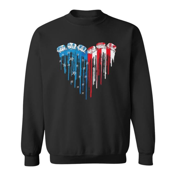 American Flag Heart 4Th Of July Patriotic Funny Sweatshirt