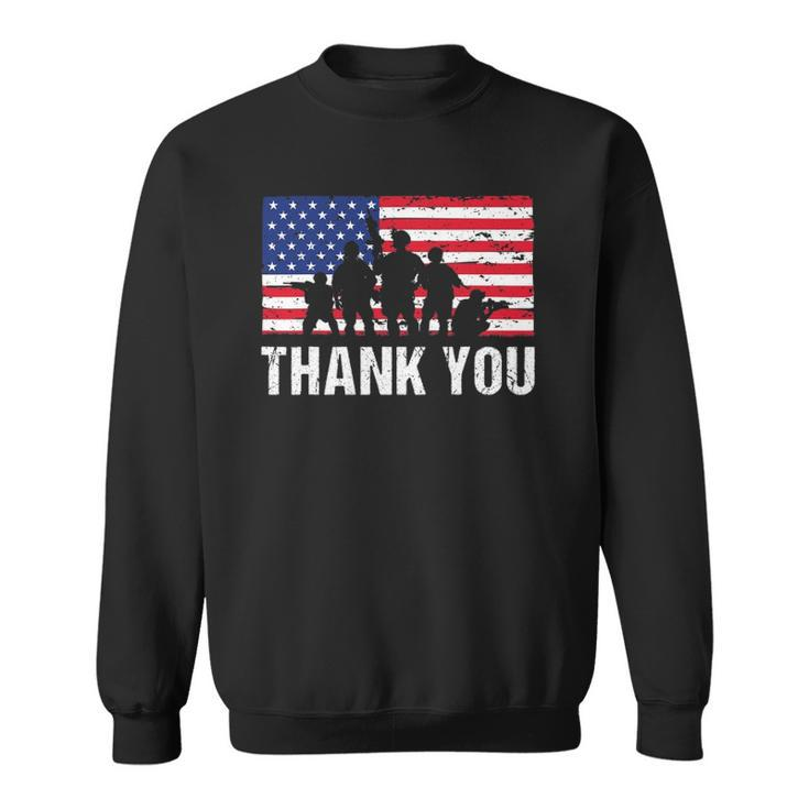 American Flag Soldiers Usa Thank You Veterans Proud Veteran Sweatshirt
