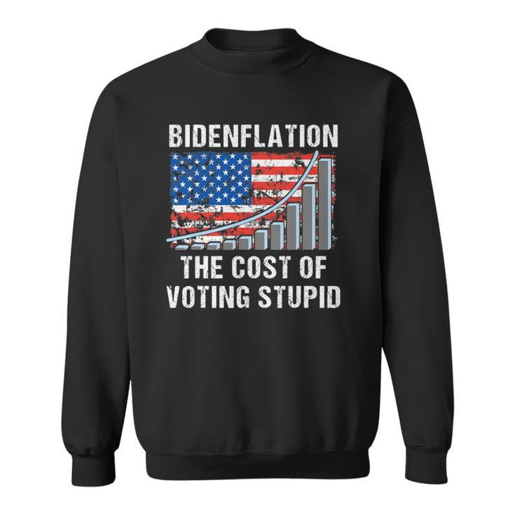 American Flag With Inflation Graph Funny Biden Flation Sweatshirt