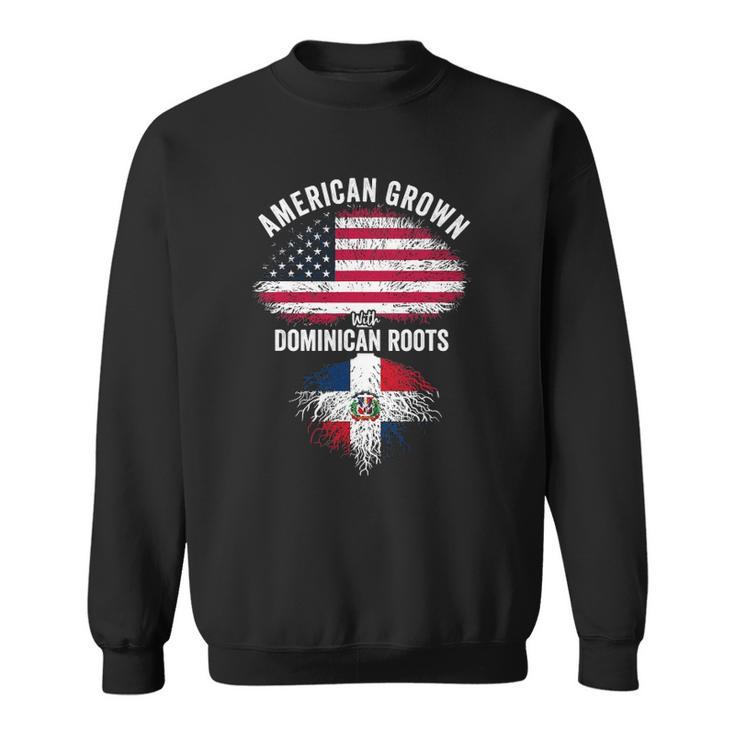 American Grown With Dominican Roots Usa Dominican Flag Sweatshirt