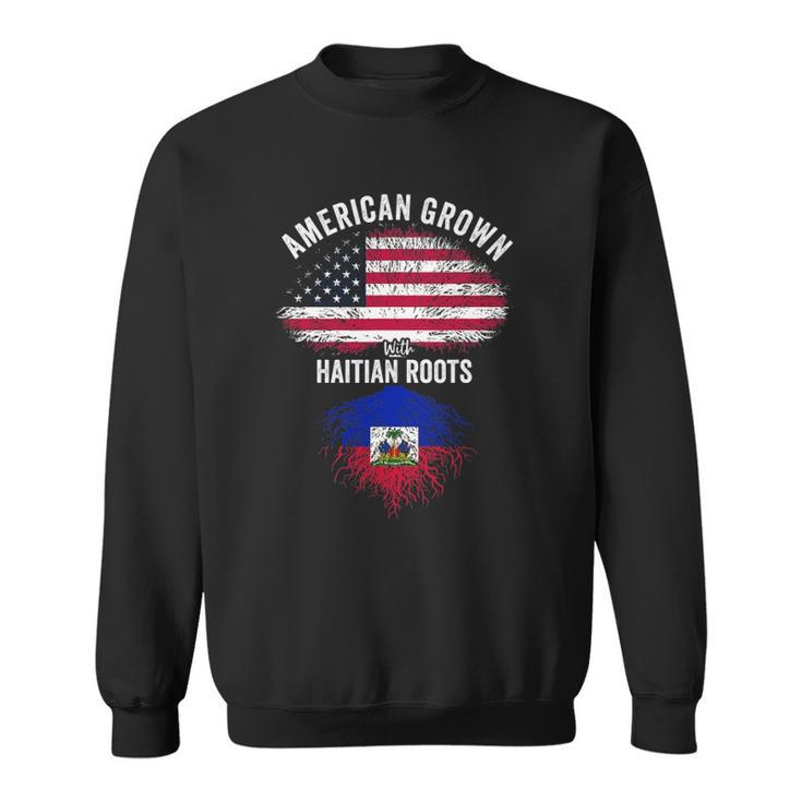 American Grown With Haitian Roots Usa Haiti Flag Sweatshirt