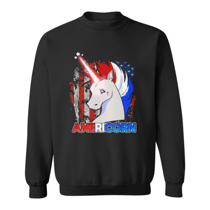 Americorn Unicorn American Flag Patriotic Sweatshirt