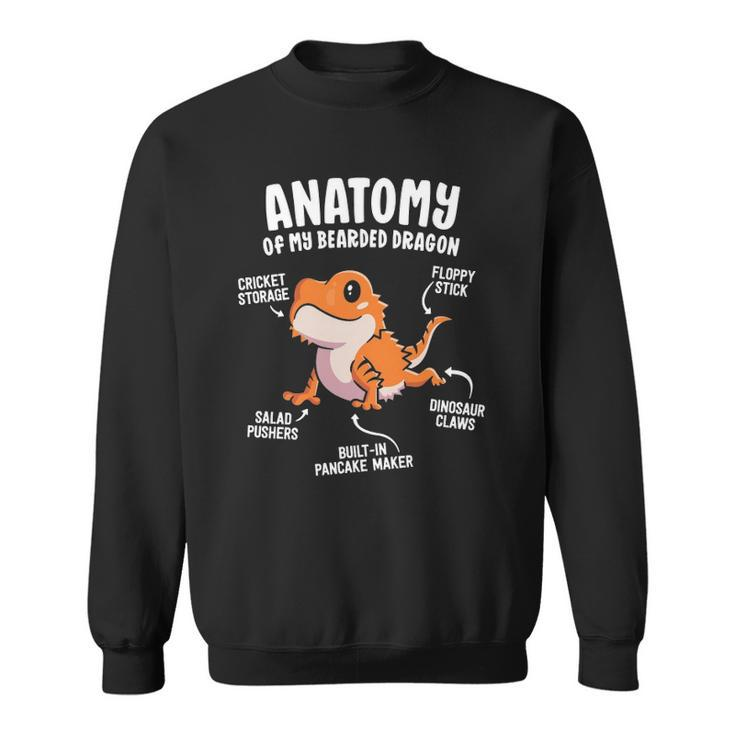 Anatomy Of A Bearded Dragon  Gift For Reptile Lover  Sweatshirt