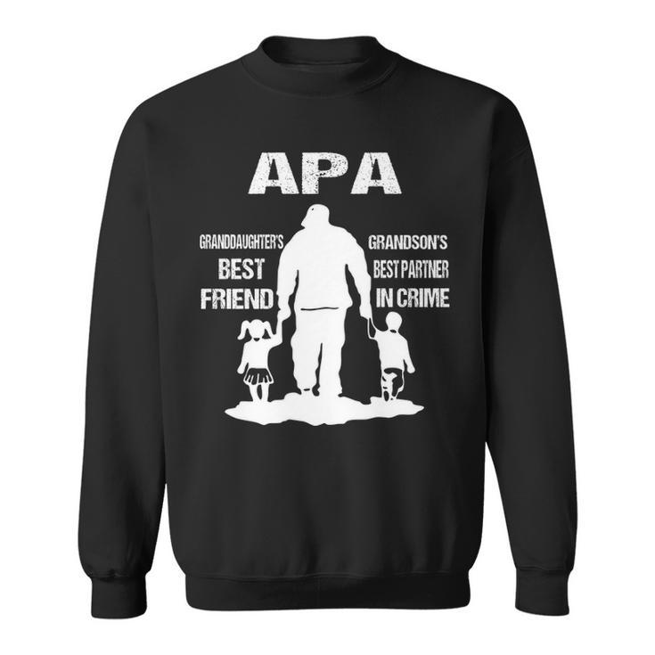 Apa Grandpa Gift   Apa Best Friend Best Partner In Crime Sweatshirt
