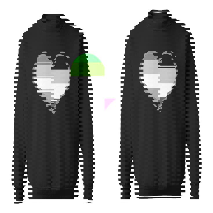 Asexual Aromantic Pride Flag Heart Nonsexual Equality Month  Sweatshirt