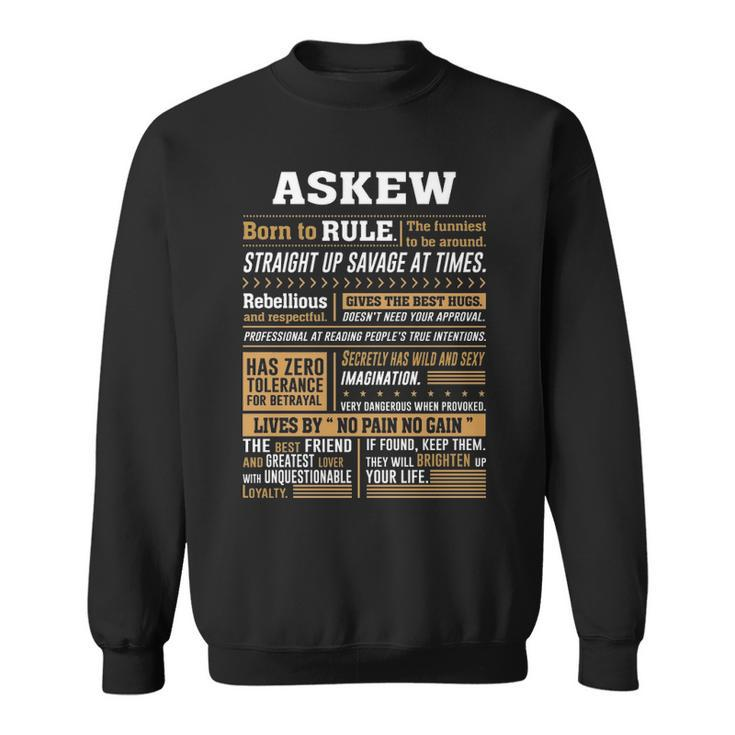 Askew Name Gift   Askew Born To Rule Sweatshirt