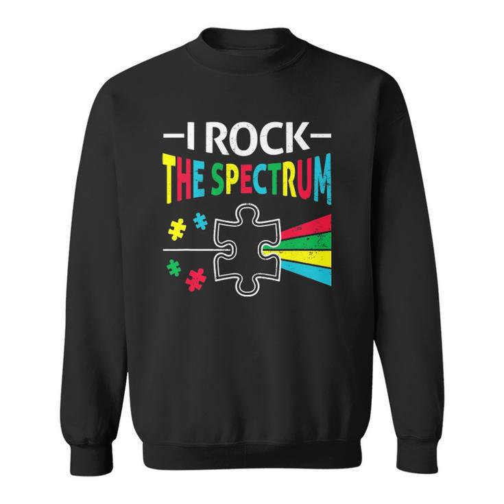 Autism Awareness Support Autistic Kids Rock Spectrum Sweatshirt