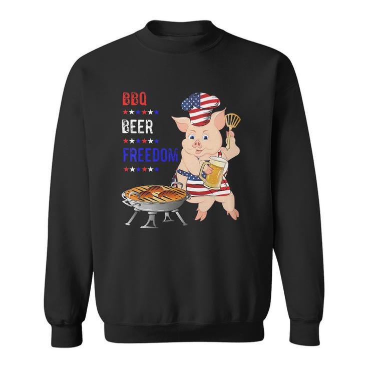 Bbq Beer Freedom Pig American Flag Sweatshirt