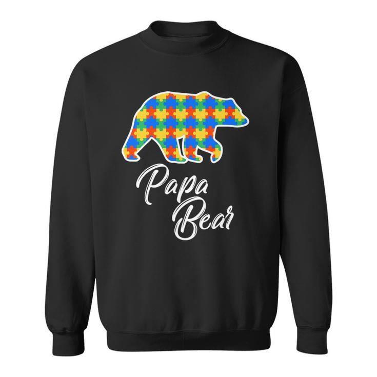 Bear Autism Puzzle Awareness  Papa Bear Gifts Sweatshirt
