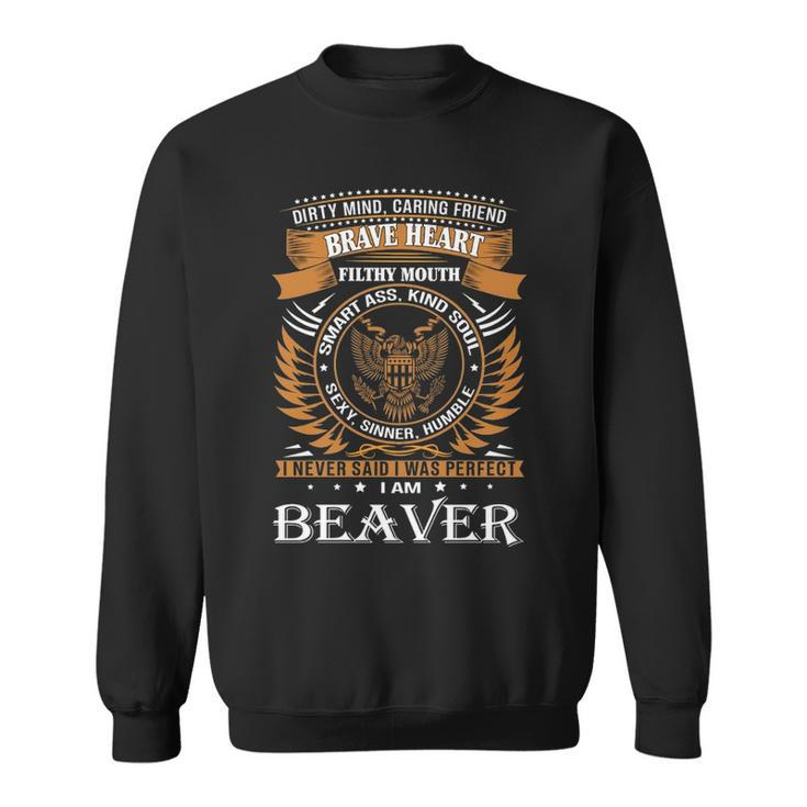 Beaver Name Gift   Beaver Brave Heart Sweatshirt