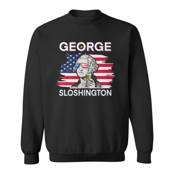 Beer George Sloshington  American Flag 4Th Of July  Sweatshirt